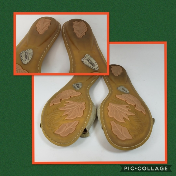 Born Metallic Gold Leather Slide Sandals Size 6 - Picture 5 of 5